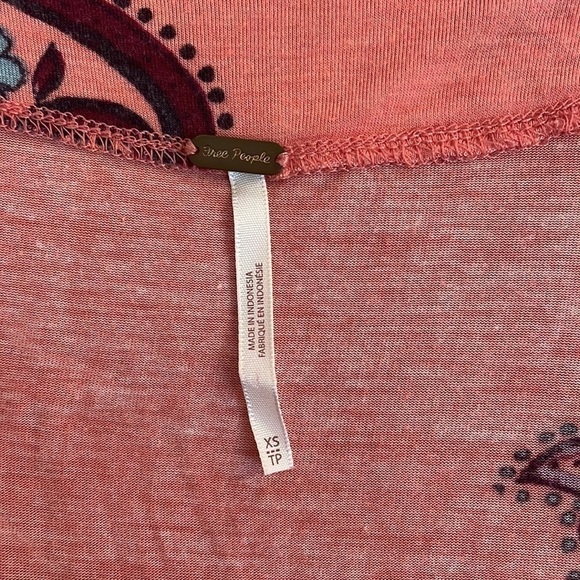 Free people Maui Waui paisley tie top XS pink - Picture 4 of 5